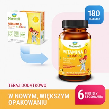 Naturell Witamina D dla dzieci 180 tabletek - obrazek 3