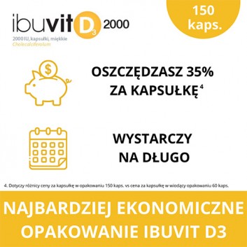 Ibuvit D3 2000 IU, kapsułki miękkie, 150 sztuk - obrazek 7