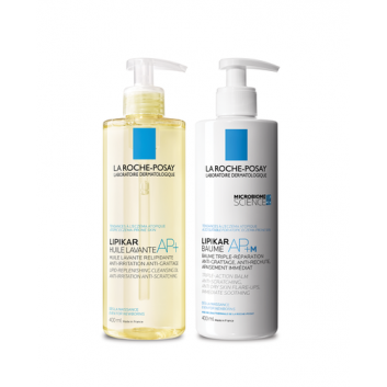 LA ROCHE-POSAY LIPIKAR Olejek myjący AP+ uzupełniający poziom lipidów, przeciw podrażnieniom skóry, 400 ml + La Roche-Posay Lipikar Balsam AP+M - 400 ml