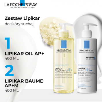 LA ROCHE-POSAY LIPIKAR Olejek myjący AP+ uzupełniający poziom lipidów, przeciw podrażnieniom skóry, 400 ml + La Roche-Posay Lipikar Balsam AP+M - 400 ml - obrazek 3