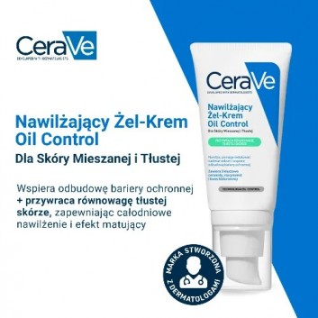 CeraVe Oil Control Żel-krem nawilżający dla skóry mieszanej i tłustej, 52 ml - obrazek 2