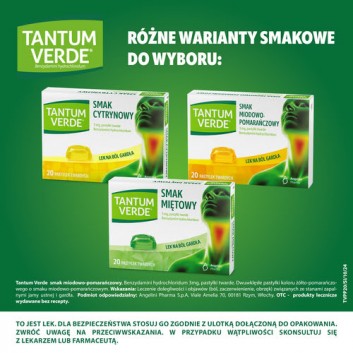 Tantum Verde smak miodowo-pomarańczowy pastylki twarde, 20 sztuk - obrazek 4