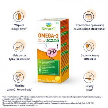 Naturell Omega 3 Uczeń, 150 ml - obrazek 2