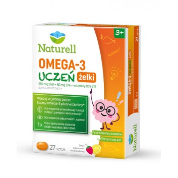 Naturell Omega 3 Uczeń żelki, 27 sztuk