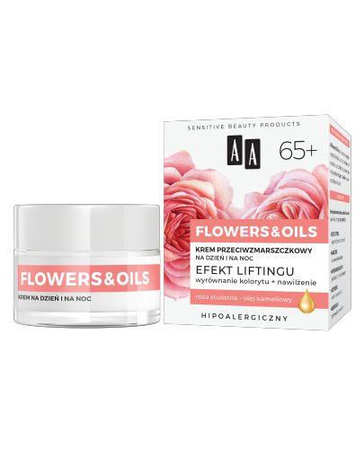 AA FLOWERS & OILS 65+ Krem przeciwzmarszczkowy na dzień i na noc, 50 ml