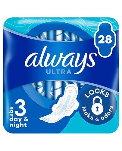 Always Podpaski Ultra Day & Night Quattro, 28 sztuk