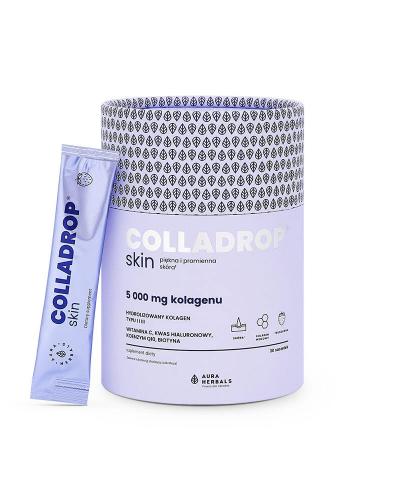 Aura Herbals Colladrop Skin Kolagen 5000 mg, 30 saszetek + ARGENTUM200 Srebro koloidalne mgiełka 25PPM tonik - 150 ml