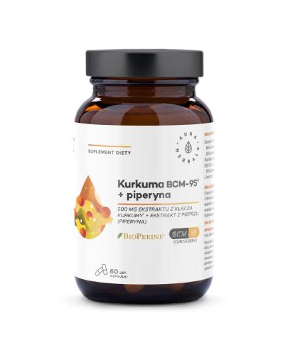 Aura Herbals Kurkuma 500 mg BCM-95 + piperyna, 60 kapsułek