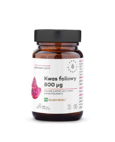 Aura Herbals Kwas Foliowy 800 ug Quatrefolic, 60 kapsułek