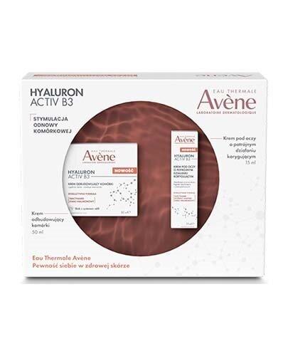 AVENE HYALURON ACTIV B3 Zaawansowana pielęgnacja odmładzająca: Hyalauron Activ B3 krem odbudowujący komórki 50 ml + Hyaluron Activ B3 krem pod oczy o potrójnym działaniu korygującym 15 ml [ZESTAW]