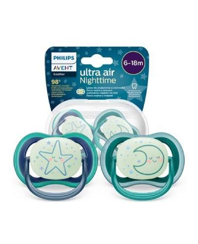 Avent Ultra Air Night SCF376/13 Smoczek uspokajający 6-18 m, 2 sztuki