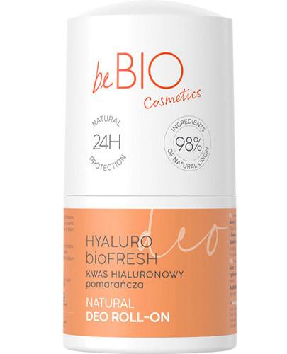 BeBio Hyaluro Biofresh naturalny deo roll-on z kwasem hialuronowym i ekstraktem z pomarańczy 50 ml