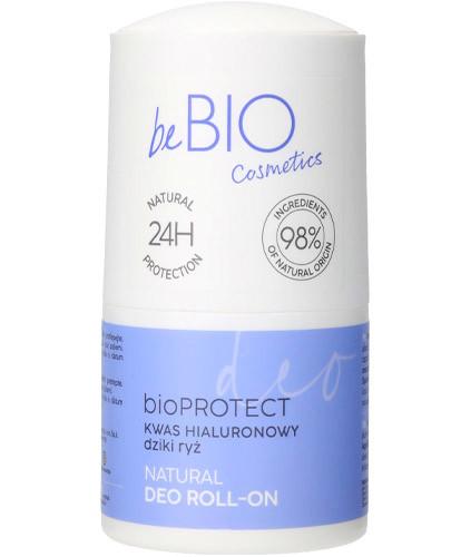 BeBio Hyaluro Bioprotect naturalny deo roll-on z kwasem hialuronowym i ekstraktem z dzikiego ryżu 50 ml