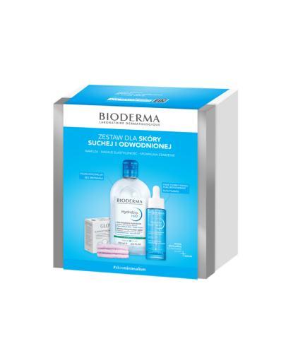 Bioderma Hydrabio Zestaw Xmass 2024 H2O Woda micelarna 500 ml + Hyalu+ Serum 30 ml + Płatki Glov puszyste płatki kosmetyczne 3 sztuki