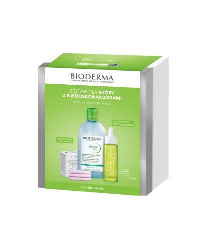 Bioderma Sebium Zestaw Xmass 2024 H2O Woda micelarna 500 ml + Serum 30ml + Płatki Glov płatki kosmetyczne 3 sztuki