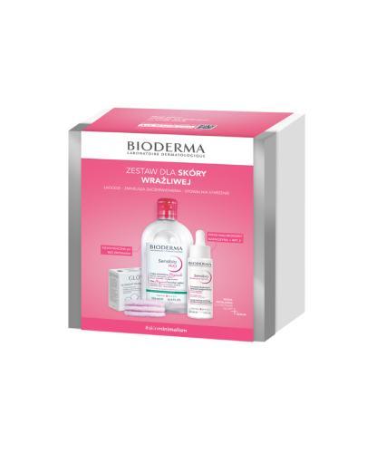 Bioderma Sensibio Zestaw Xmass 2024 H2O Woda micelarna 500ml + Defensive Serum 30ml + Płatki kosmetyczne Glov puszyste 3 sztuki