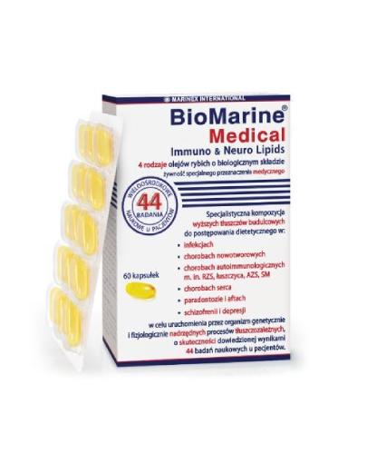 Biomarine Medical Immuno & Neuro Lipids 4 rodzaje olejów rybich o biologicznym składzie, 60 kapsułek