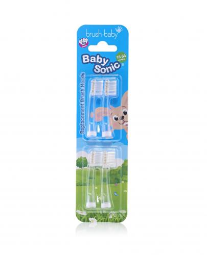 BRUSH-BABY BABYSONIC Końcówki do szczoteczki sonicznej dla dzieci w wieku 18-36 m, 4 sztuki