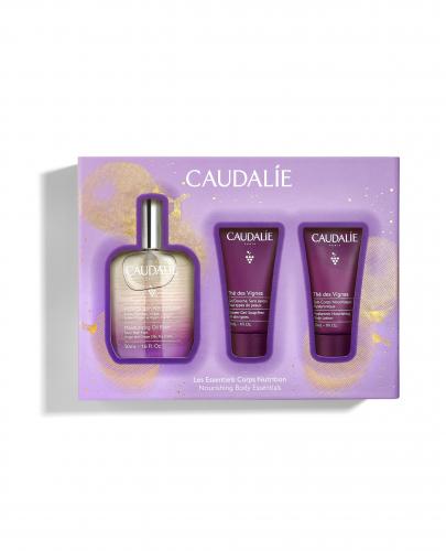 Caudalie Oil Elixir Zestaw Nawilżający olejek 50 ml + Żel pod prysznic 30 ml + Balsam do ciała 30 ml [ZESTAW]