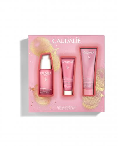 Caudalie Vinosource-Hydra Serum nawilżające,30 ml + Żel pod prysznic,50 ml + Kremowa maseczka nawilżająca,15 ml [ZESTAW]