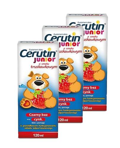 CERUVIT JUNIOR (CERUTIN) Syrop o smaku truskawkowym 3 x 120 ml