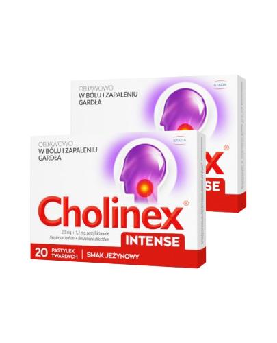 CHOLINEX INTENSE, 2 x 20 pastylek do ssania 