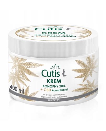 Cutis Ł Łuszczyca, krem konopny 20% + CBD, 400 ml, cena, opinie, stosowanie