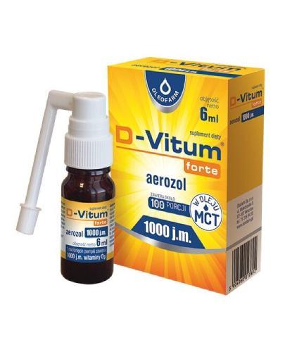 D-Vitum forte 1000 j.m. witamina D aerozol dla dzieci od 1. roku życia i dorosłych, 6 ml