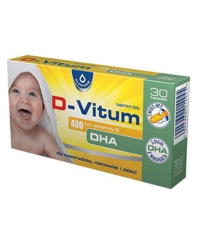 D-VITUM Witamina D DHA 400 j.m. - rozwój wzroku i układu kostnego, 30 kapsułek twist-off