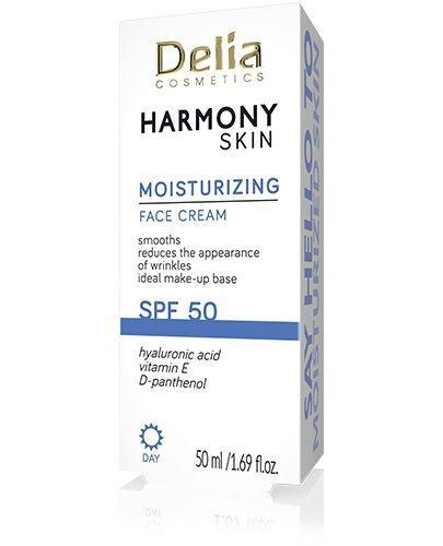 Delia HARMONY SKIN Krem nawilżający z filtrem SPF50, 50 ml