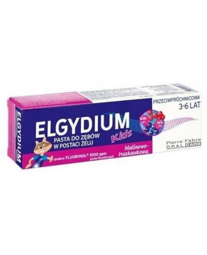 Elgydium Kids Fluorinol Protect+ pasta do zębów w postaci żelu o smaku czerwonych owoców 3-6 lat 50 ml