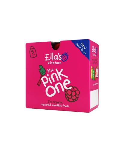 Ella's Kitchen BIO PINK ONE smoothie owocowe z rabarbarem dla dzieci po 6. miesiącu życia (5x90 g)