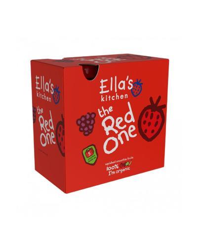 Ella's Kitchen BIO RED ONE Puree owocowe z truskawką dla dzieci po 6. miesiącu życia, (5x90 g)