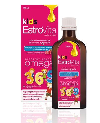 Estrovita Kids 150 Ml Nnkt Z Grupy Omega Oraz Witaminy A D I E Dla Dzieci Od 3 R ż