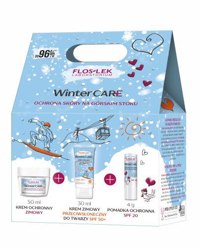 FLOS LEK WINTER CARE Zestaw Krem ochronny zimowy, 50 ml, Pomadka ochronna SPF 20, 30 ml, Krem zimowy przeciwsłoneczny do twarzy SPF 50+ , 4 g