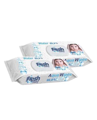 Fresh Baby Aqua Wipes Chusteczki wodne, 2 x 60 sztuk