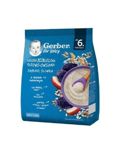 Gerber Kaszka bezmleczna ryżowo-owsiana jabłko śliwka po 6. miesiącu, 160 g