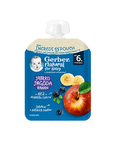 Gerber Natural For Baby Deserek jabłko-jagoda-banan po 6. miesiącu, 80 g