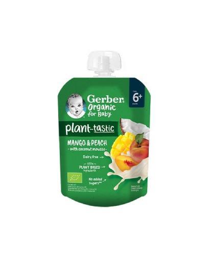 Gerber Organic Plant-tastic Deserek mango i brzoskwinia z musem kokosowym po 6. miesiącu, 80 g