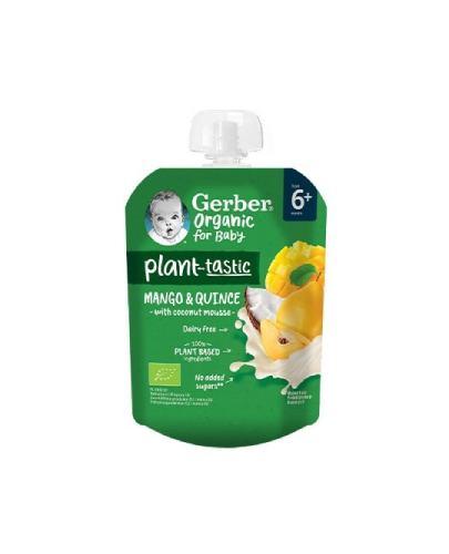 Gerber Organic Plant-tastic Deserek mango i pigwa z musem kokosowym po 6. miesiącu, 80 g