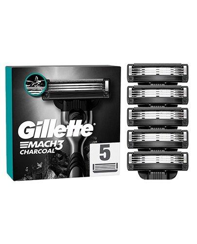 Gillette Mach3 Charcoal Ostrza wymienne do maszynki dla mężczyzn, 5 sztuk