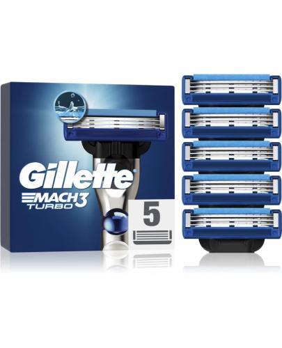 Gillette Mach3 Turbo Ostrza wymienne do maszynki do golenia dla mężczyzn, 5 sztuk