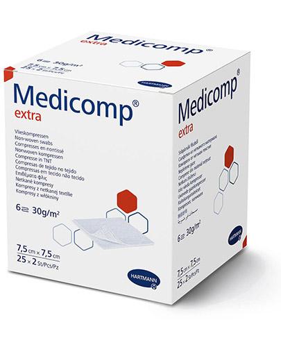 HARTMANN MEDICOMP EXTRA Kompresy jałowe 7,5 cm x 7,5 cm, 25 x 2 sztuki