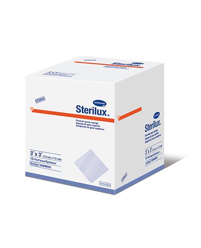 Hartmann Sterilux Kompresy z gazy jałowe 17-nitkowe, 12-warstwowe 7,5 cm x 7,5 cm, 25 sztuk