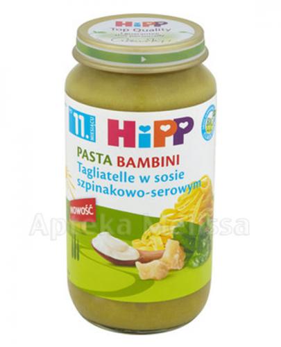 HIPP PASTA BAMBINI Tagliatelle w sosie szpinakowo-serowym po 11 miesiącu -  250 g