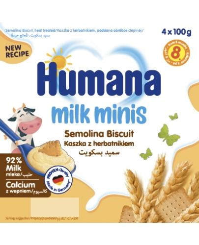 Humana Milk Minis Deserek mleczny kaszka z herbatnikiem, 4x100 g