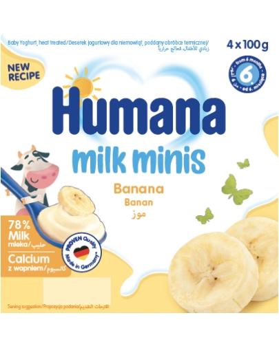 Humana Milk Minis Deserek jogurtowy o smaku bananowym, 4x100g