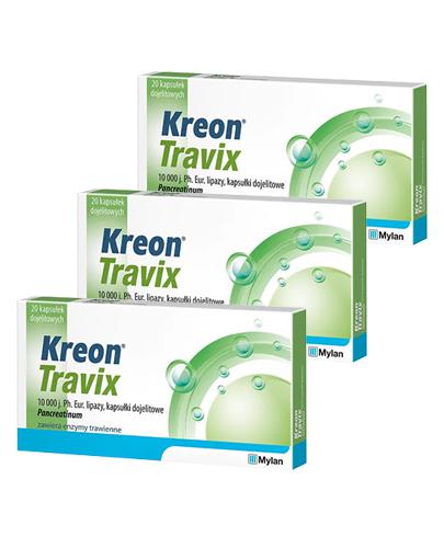 KREON TRAVIX 10000 j., 3 X 20 kaps. Na trawienie 