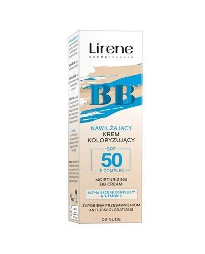 Lirene BB Nawilżający krem koloryzujący SPF50 02 Nude, 30 ml