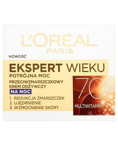 L'Oreal Ekspert Wieku Potrójna Moc Przeciwzmarszczkowy krem odżywczy na noc 70+ - 50 ml - cena, opinie, właściwości 